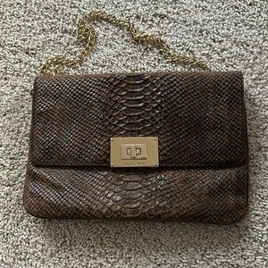 Michael Kors Python Snake Print Clutch With Gold Chain 🔥❤️🔥❤️🔥❤️ EUC